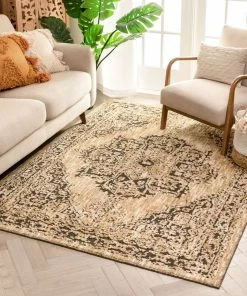 Well Woven Asgar Beige Modern Vintage Medallion Rug Global