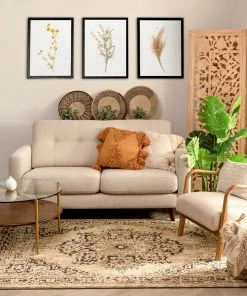 Well Woven Asgar Beige Modern Vintage Medallion Rug Global