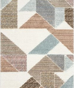 Well Woven Vintage Perseus Modern Geometric Ivory High-Low Shag Rug