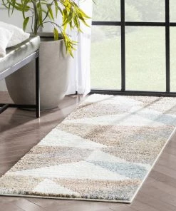 Well Woven Vintage Perseus Modern Geometric Ivory High-Low Shag Rug 25 Well Woven Vintage Perseus Modern Geometric Ivory High-Low Shag Rug