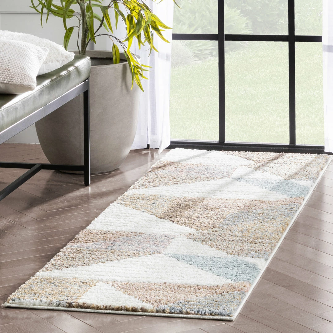 Well Woven Vintage Perseus Modern Geometric Ivory High-Low Shag Rug 12 Well Woven Vintage Perseus Modern Geometric Ivory High-Low Shag Rug