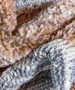 Well Woven Perseus Modern Geometric Blush High-Low Shag Rug