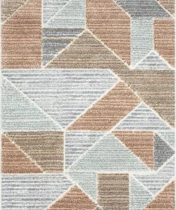 Well Woven Perseus Modern Geometric Blush High-Low Shag Rug