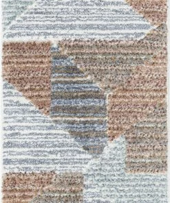 Well Woven Perseus Modern Geometric Blush High-Low Shag Rug