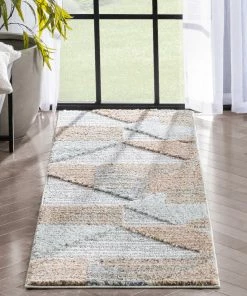 Well Woven Perseus Modern Geometric Blush High-Low Shag Rug