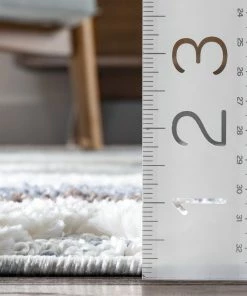 Well Woven Briseis Moroccan Tribal Diamond Light Blue High-Low Shag Rug