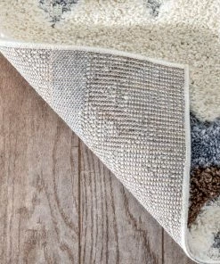 Well Woven Briseis Moroccan Tribal Diamond Light Blue High-Low Shag Rug