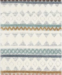 Well Woven Briseis Moroccan Tribal Diamond Light Blue High-Low Shag Rug