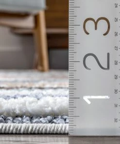 Well Woven Proteus Modern Stripes Light Blue High-Low Shag Rug