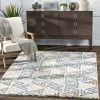 Well Woven Thanatos Modern Geometric Ivory High-Low Shag Rug
