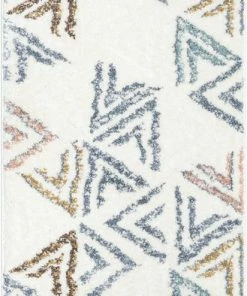 Well Woven Thanatos Modern Geometric Ivory High-Low Shag Rug