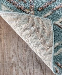 Well Woven Thanatos Modern Geometric Light Blue High-Low Shag Rug