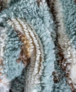 Well Woven Thanatos Modern Geometric Light Blue High-Low Shag Rug