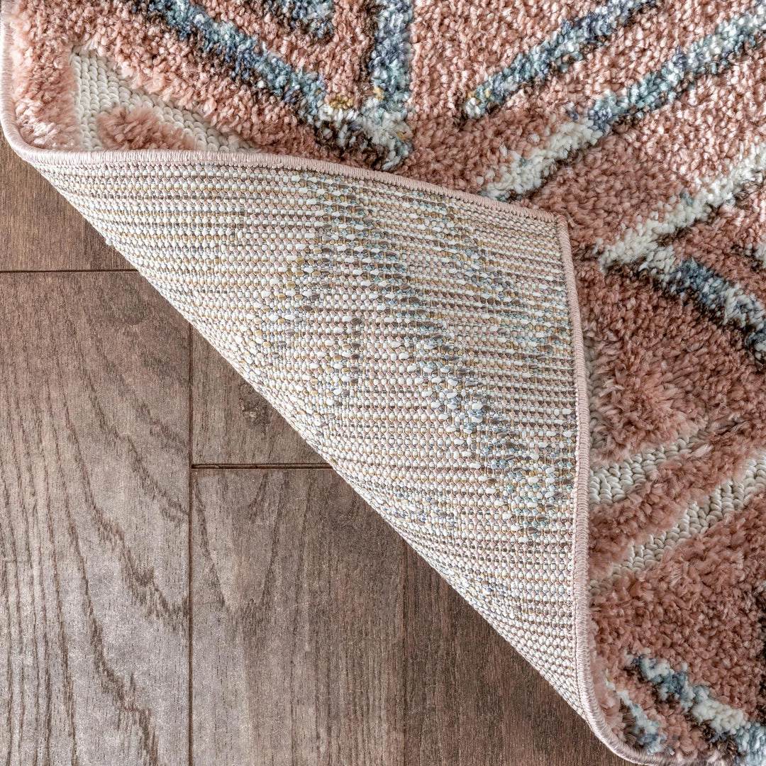 Well Woven Thanatos Modern Geometric Blush High-Low Shag Rug 6 Well Woven Thanatos Modern Geometric Blush High-Low Shag Rug