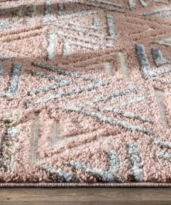 Well Woven Thanatos Modern Geometric Blush High-Low Shag Rug 21 Well Woven Thanatos Modern Geometric Blush High-Low Shag Rug