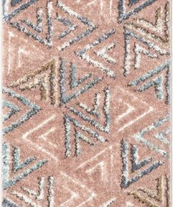 Well Woven Thanatos Modern Geometric Blush High-Low Shag Rug 23 Well Woven Thanatos Modern Geometric Blush High-Low Shag Rug