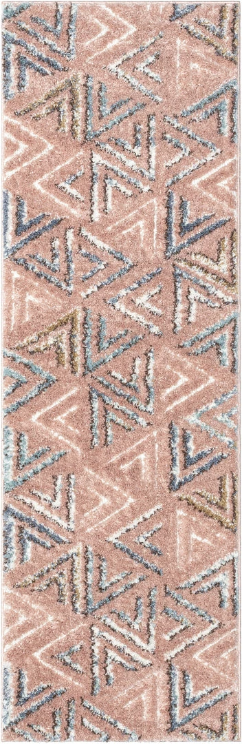 Well Woven Thanatos Modern Geometric Blush High-Low Shag Rug 10 Well Woven Thanatos Modern Geometric Blush High-Low Shag Rug