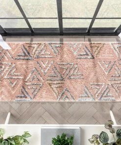 Well Woven Thanatos Modern Geometric Blush High-Low Shag Rug 26 Well Woven Thanatos Modern Geometric Blush High-Low Shag Rug