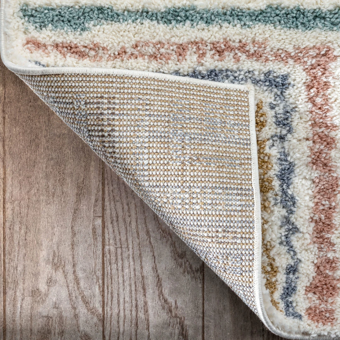 Well Woven Evander Modern Stripes Ivory High-Low Shag Rug 6 Well Woven Evander Modern Stripes Ivory High-Low Shag Rug