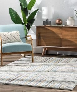 Well Woven Evander Modern Stripes Ivory High-Low Shag Rug 22 Well Woven Evander Modern Stripes Ivory High-Low Shag Rug