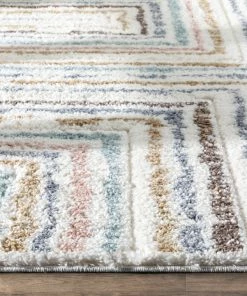 Well Woven Evander Modern Stripes Ivory High-Low Shag Rug 21 Well Woven Evander Modern Stripes Ivory High-Low Shag Rug