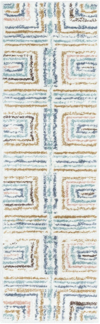 Well Woven Evander Modern Stripes Ivory High-Low Shag Rug 10 Well Woven Evander Modern Stripes Ivory High-Low Shag Rug