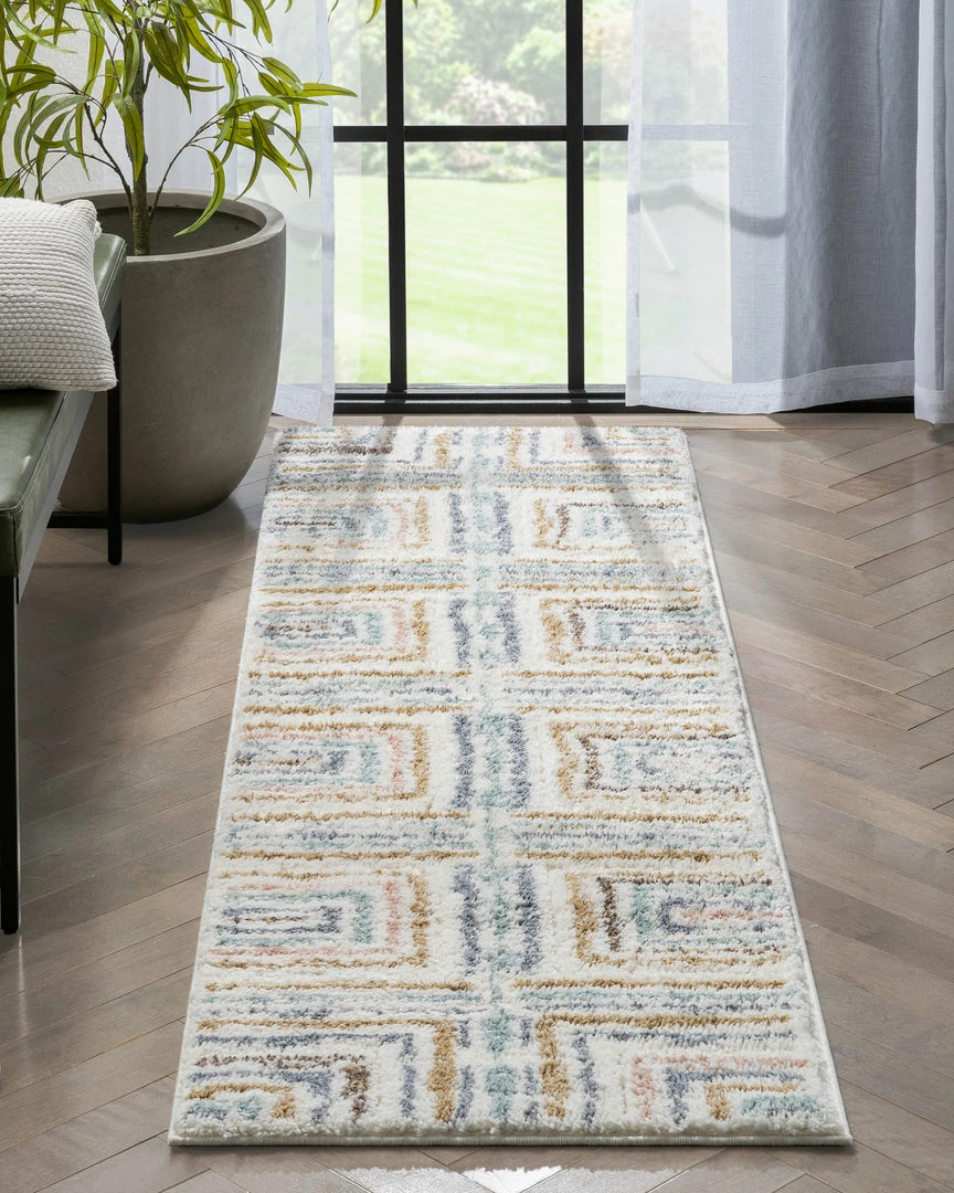 Well Woven Evander Modern Stripes Ivory High-Low Shag Rug 14 Well Woven Evander Modern Stripes Ivory High-Low Shag Rug