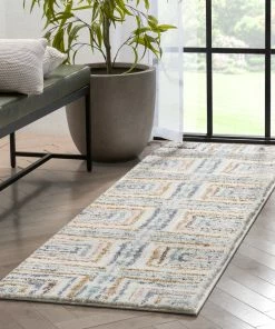 Well Woven Evander Modern Stripes Ivory High-Low Shag Rug 24 Well Woven Evander Modern Stripes Ivory High-Low Shag Rug
