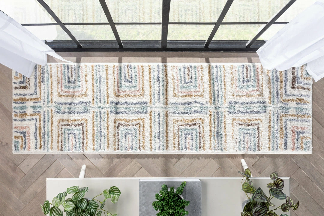 Well Woven Evander Modern Stripes Ivory High-Low Shag Rug 12 Well Woven Evander Modern Stripes Ivory High-Low Shag Rug