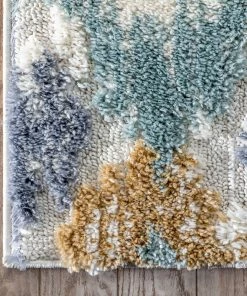 Well Woven Helios Modern Ikat Ivory High-Low Shag Rug