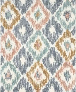 Well Woven Helios Modern Ikat Ivory High-Low Shag Rug
