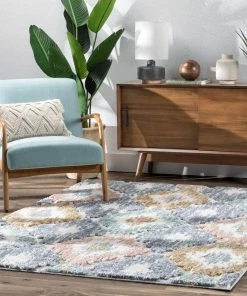 Well Woven Helios Modern Ikat Ivory High-Low Shag Rug