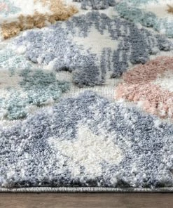 Well Woven Helios Modern Ikat Ivory High-Low Shag Rug