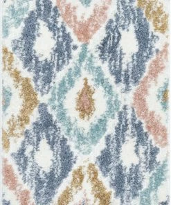Well Woven Helios Modern Ikat Ivory High-Low Shag Rug