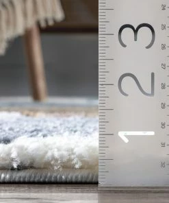 Well Woven Global Calliope Moroccan Trellis Ivory Blue High-Low Shag Rug