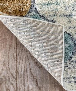 Well Woven Global Calliope Moroccan Trellis Ivory Blue High-Low Shag Rug