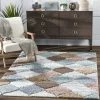 Well Woven Global Calliope Moroccan Trellis Ivory Blue High-Low Shag Rug