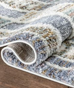 Well Woven Brontes Tribal Geometric Grey High-Low Shag Rug Global