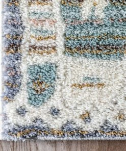 Well Woven Brontes Tribal Geometric Grey High-Low Shag Rug Global