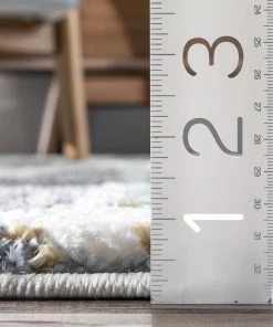 Well Woven Brontes Tribal Geometric Grey High-Low Shag Rug Global