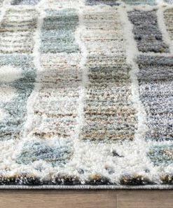 Well Woven Brontes Tribal Geometric Grey High-Low Shag Rug Global