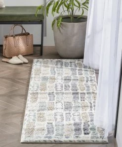 Well Woven Brontes Tribal Geometric Grey High-Low Shag Rug Global