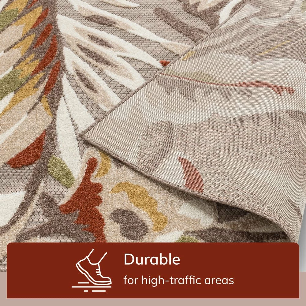 Well Woven Wilmington Beige Modern Tropical Indoor Outdoor Rug 6 Well Woven Wilmington Beige Modern Tropical Indoor Outdoor Rug