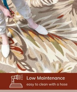 Well Woven Wilmington Beige Modern Tropical Indoor Outdoor Rug