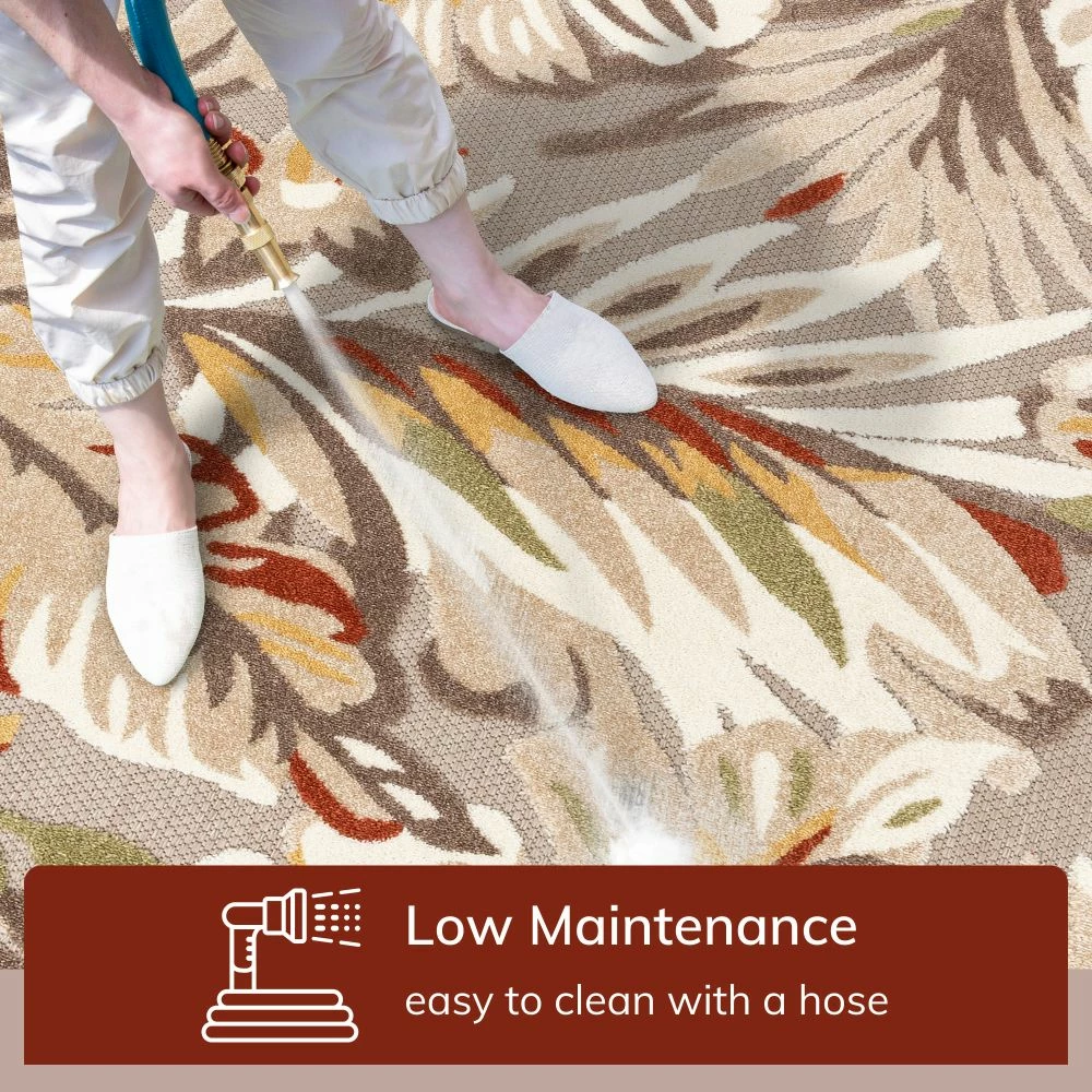 Well Woven Wilmington Beige Modern Tropical Indoor Outdoor Rug 2 Well Woven Wilmington Beige Modern Tropical Indoor Outdoor Rug