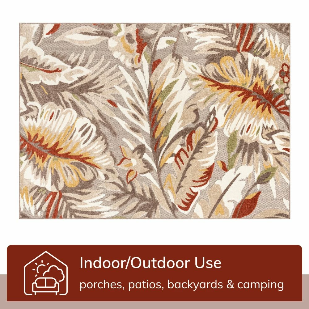 Well Woven Wilmington Beige Modern Tropical Indoor Outdoor Rug 4 Well Woven Wilmington Beige Modern Tropical Indoor Outdoor Rug