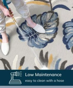 Well Woven Wilmington Blue Modern Tropical Indoor Outdoor Rug