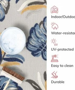 Well Woven Wilmington Blue Modern Tropical Indoor Outdoor Rug