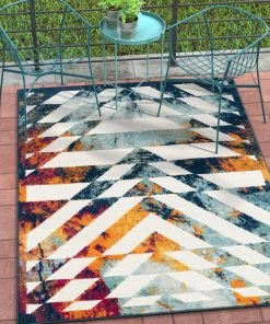 Well Woven Carmen Geometric Chevron Bold Multi-Color Multi Indoor/Outdoor High-Low Rug 13 Well Woven Carmen Geometric Chevron Bold Multi-Color Multi Indoor/Outdoor High-Low Rug