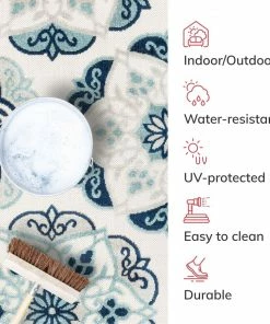 Well Woven Cabo Bold Floral Blue Indoor/Outdoor High-Low Rug